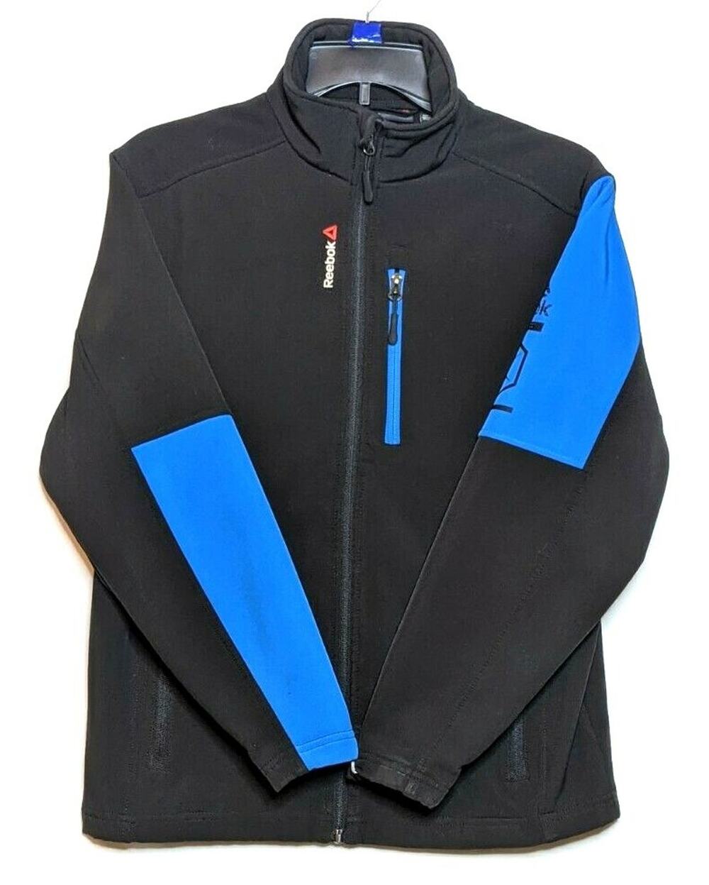 Reebok Youth Outwear Black Blue Zipper Jacket Size Large 14/16 Style OBBRB101H